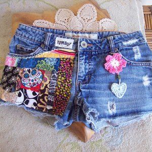 Patchwork Mossimo Jean Shorts SZ -3